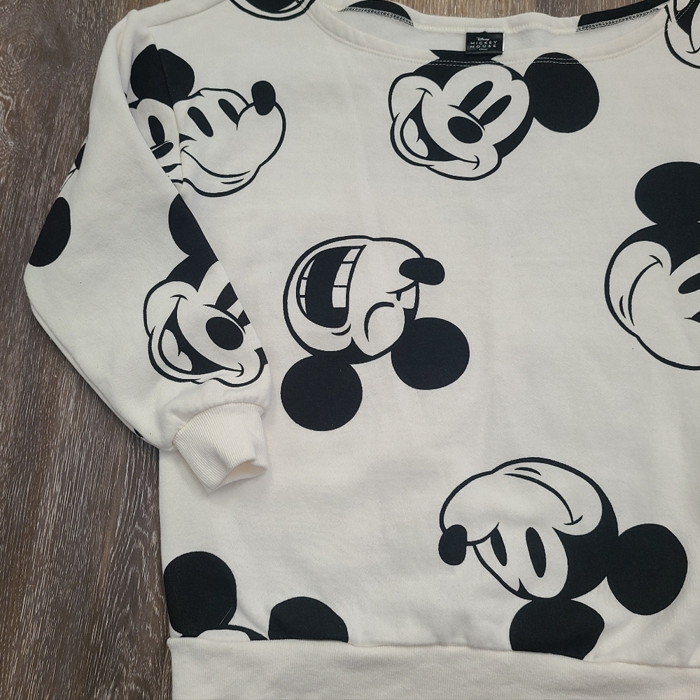 Disney Mickey Mouse Wide Neck Sweatshirt Size XS - Picture 3 of 5